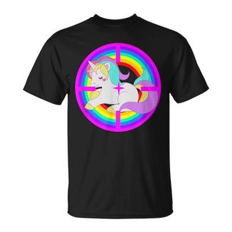 Cible Arc-En-Ciel Avec Licorne T-Shirt - Cadeauxyz