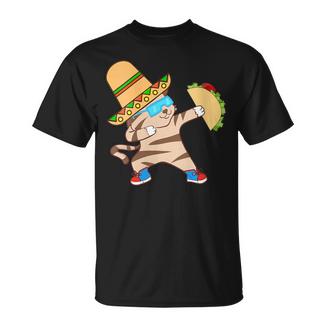 Damen Mexican Taco Cat Food Wide Brimmed Cute Sombrero Hat Mit-Ausschnitt T-Shirt - Seseable