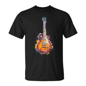 Guitar Player Gittare Watercolour Splash Electric Guitar T-Shirt - Geschenkecke