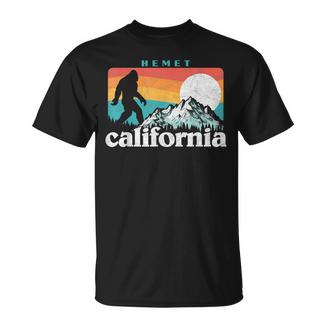 Hemet California Retro 80S Bigfoot Mountains T-Shirt - Cadeauxyz