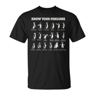 Know Your Penguins Penguin Antarctic Birds Animals Navy T-Shirt - Geschenkecke