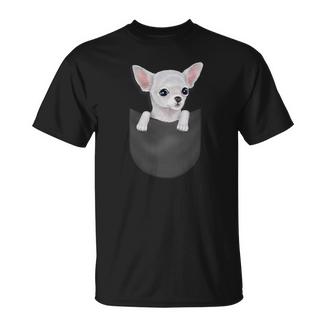 Perro Chihuahua Blanco En Bolsillo Camiseta unisex - Regaloses