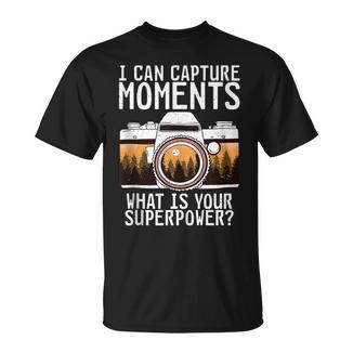 Puedo Capturar Momentos ¿Cuál Es Tu Superpotencia Fotografía Sin Mangas Camiseta unisex - Regaloses