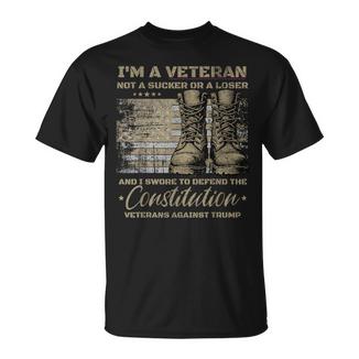 Retro Military Veterans Against Trump Protest Boycott 50501 T-Shirt - Monsterry
