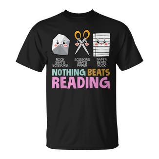 Rock Paper Scissor Nothing Beats Reading T-Shirt - Monsterry