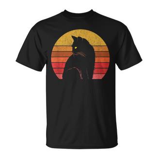 Vintage Style Cat Lovers Cat Retro Cat Sun T-Shirt - Seseable