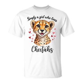 Bonito Diseño De Guepardo Para Niñas Que Aman Los Animales Camiseta unisex - Regaloses
