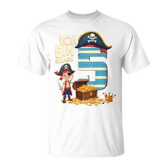Children's 5Th Birthday Pirate Decoration 5 Years Boy Outfit Pirate T-Shirt - Geschenkecke