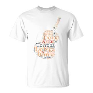 Forma De Guitarra Clásica Para Guitarrista Clásico Camiseta unisex - Regaloses