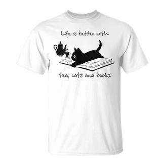 Laie Est Meilleure Avec Les Chats De Thé Et Les Livres T-Shirt - Cadeauxyz