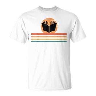 Livre Rétro Coucher De Soleil Pour Livre Nerd Bibliothèque Lectureintage T-Shirt - Cadeauxyz