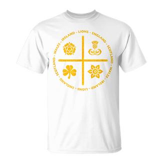 Rugby Lions Irlanda Inglaterra Gales Escocia Iconos Oro Camiseta unisex - Regaloses