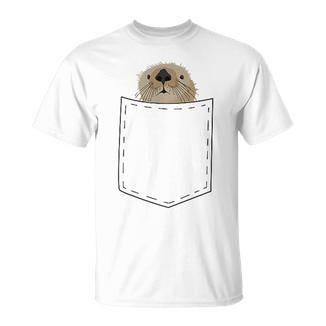 Sea Otter Pocket Animal T-Shirt - Seseable
