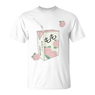 Texto Japonés De Los 90 Jugo De Durazno Estético Otaku Anime T-Shirt - Seseable
