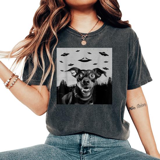 JieshiNW T-shirt avec motif chat drôle d'alien OVNI