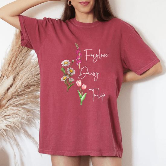 Foxglove Daisy Tulip Floral Subtle Floral Flowers Women's