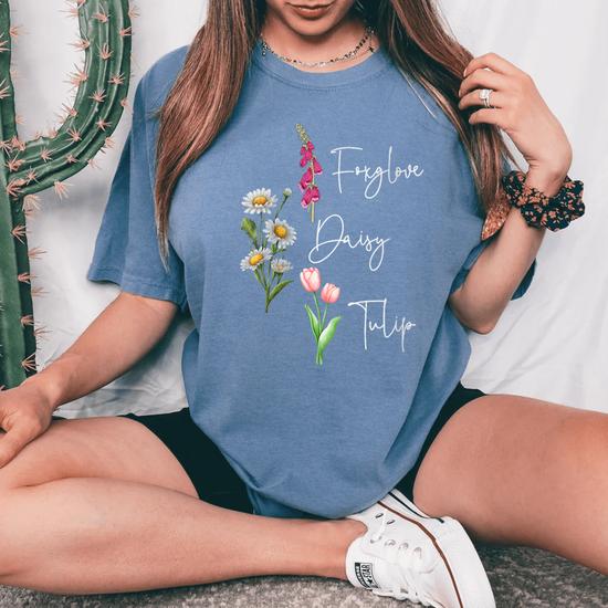 Foxglove Daisy Tulip Floral Subtle Floral Flowers Women's