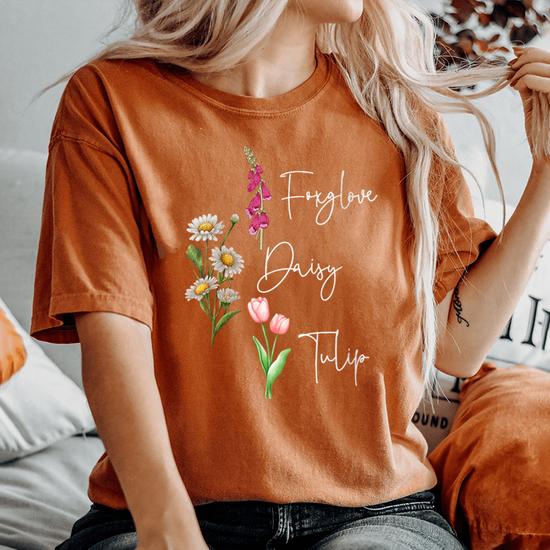 Foxglove Daisy Tulip Floral Subtle Floral Flowers Women's