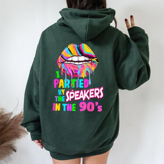 90s Fancy Dress Rave Idea For Women & Festival Costume Women Oversized  Hoodie Back Print - Monsterry UK